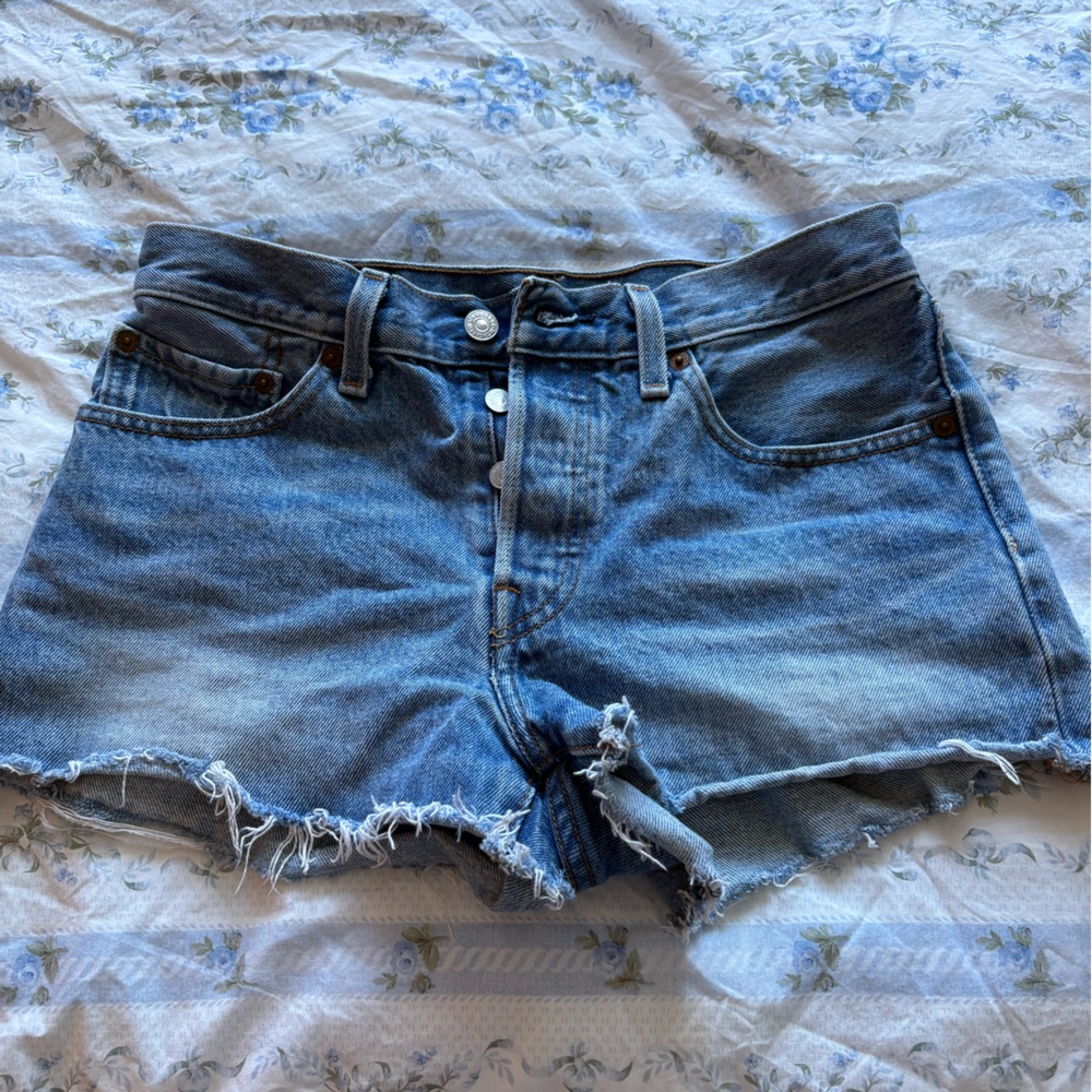 Levi's 501 Blue Denim Cutoff Shorts